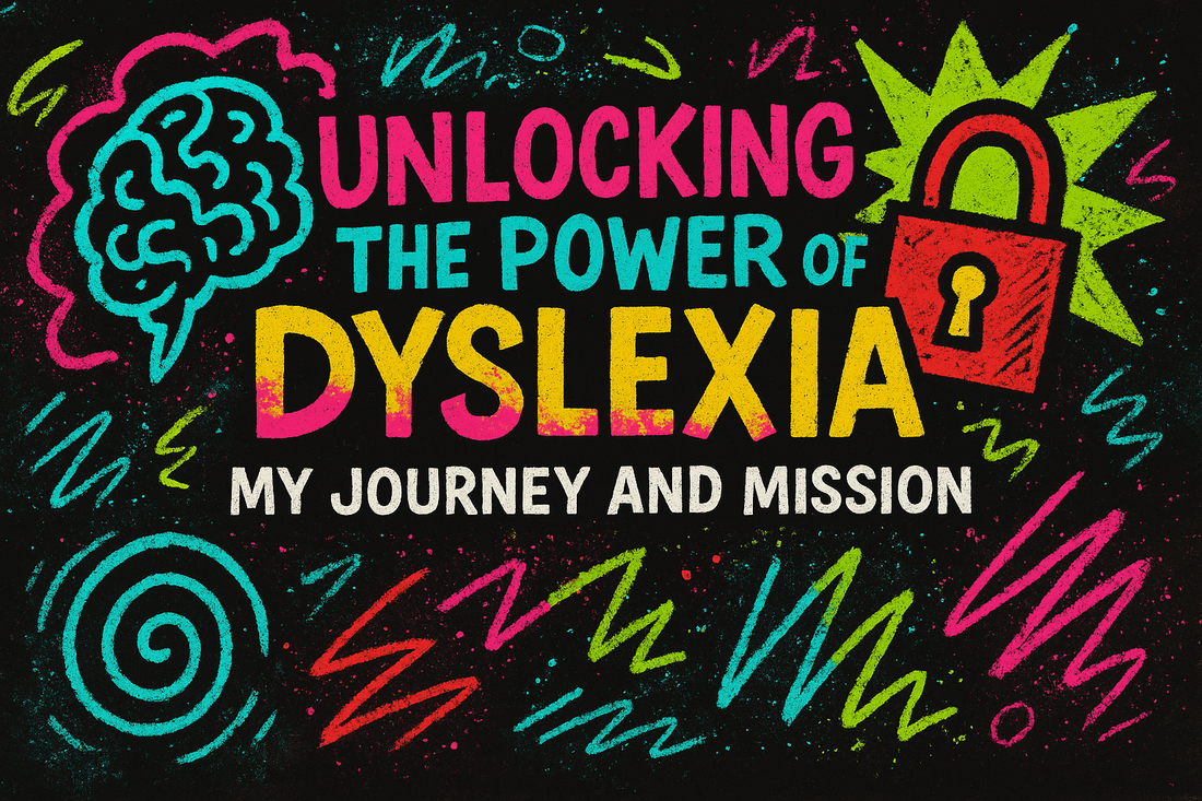 Dyslexic individual smiling while listening to a podcast, representing empowerment and self-understanding during Dyslexia Awareness Month