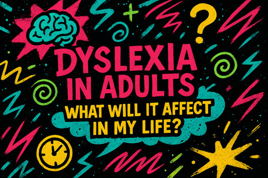 Illustration of an adult reflecting on dyslexia diagnosis and its impact on career and relationships